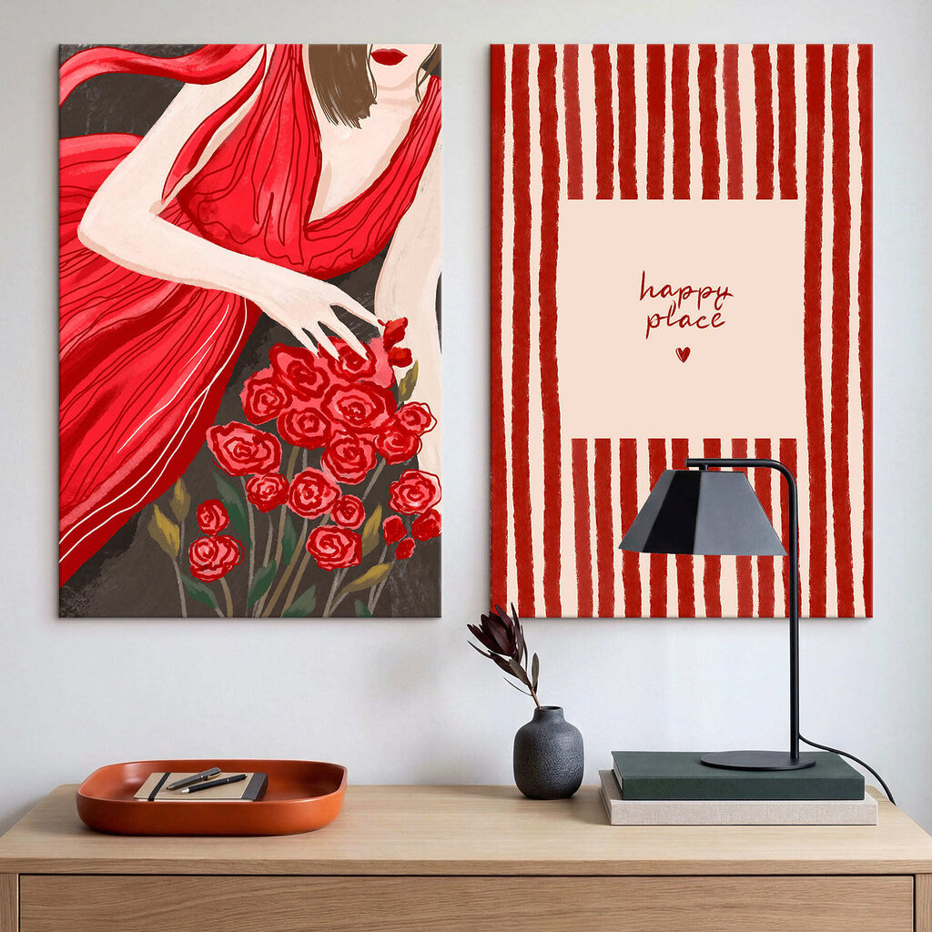 Frau im roten Kleid — Interieur 2