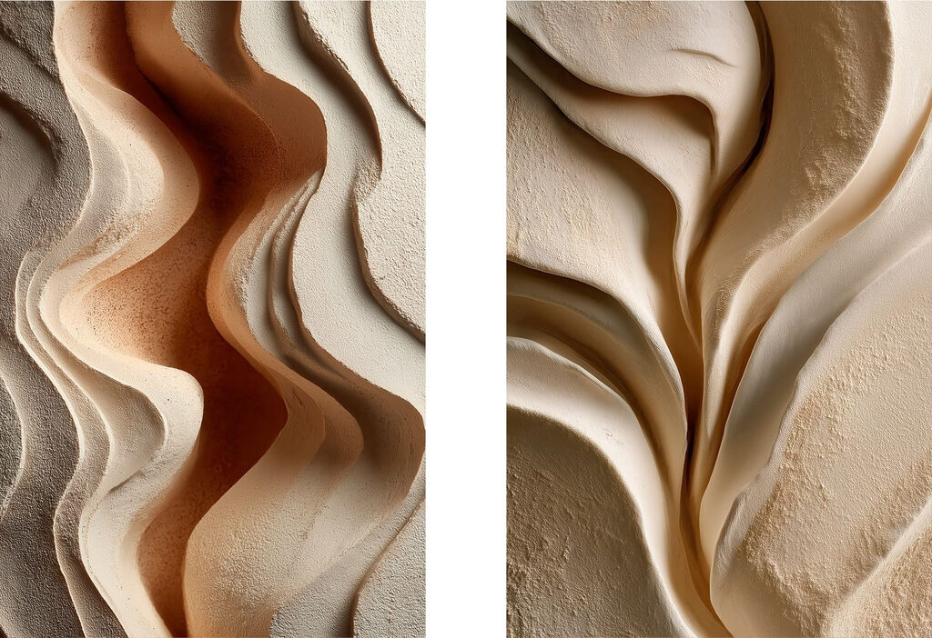 Kurven in warmen Tönen — ganzes Design