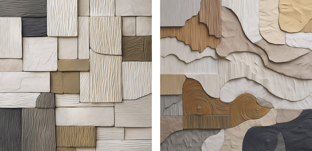 Strukturen in Naturtönen — ganzes Design