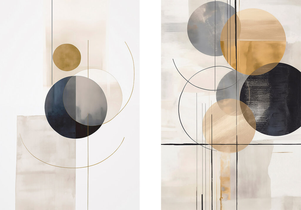 Kreise und feine Linien — ganzes Design