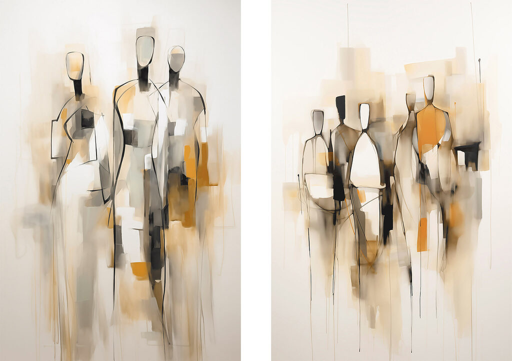 Abstrakte Silhouetten — ganzes Design
