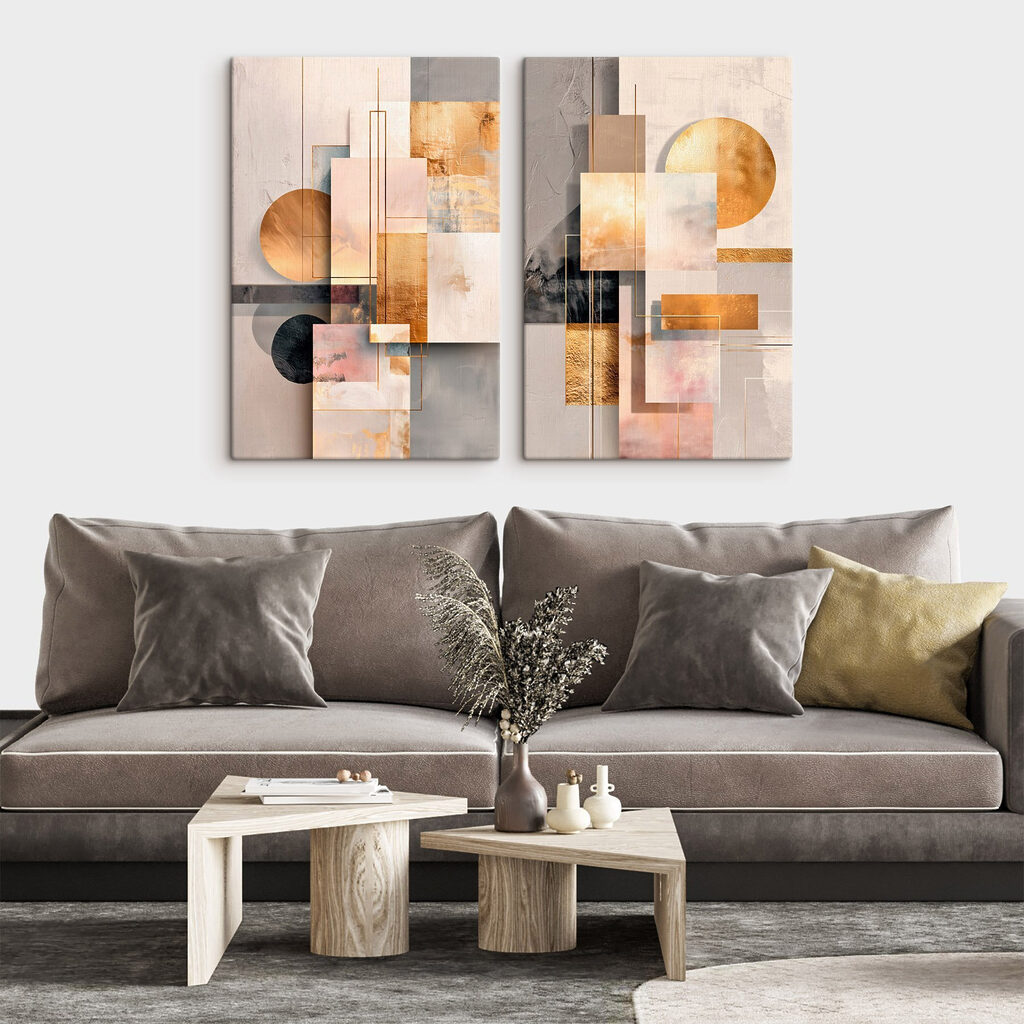 Licht auf geometrischen Flächen in einem Interieur