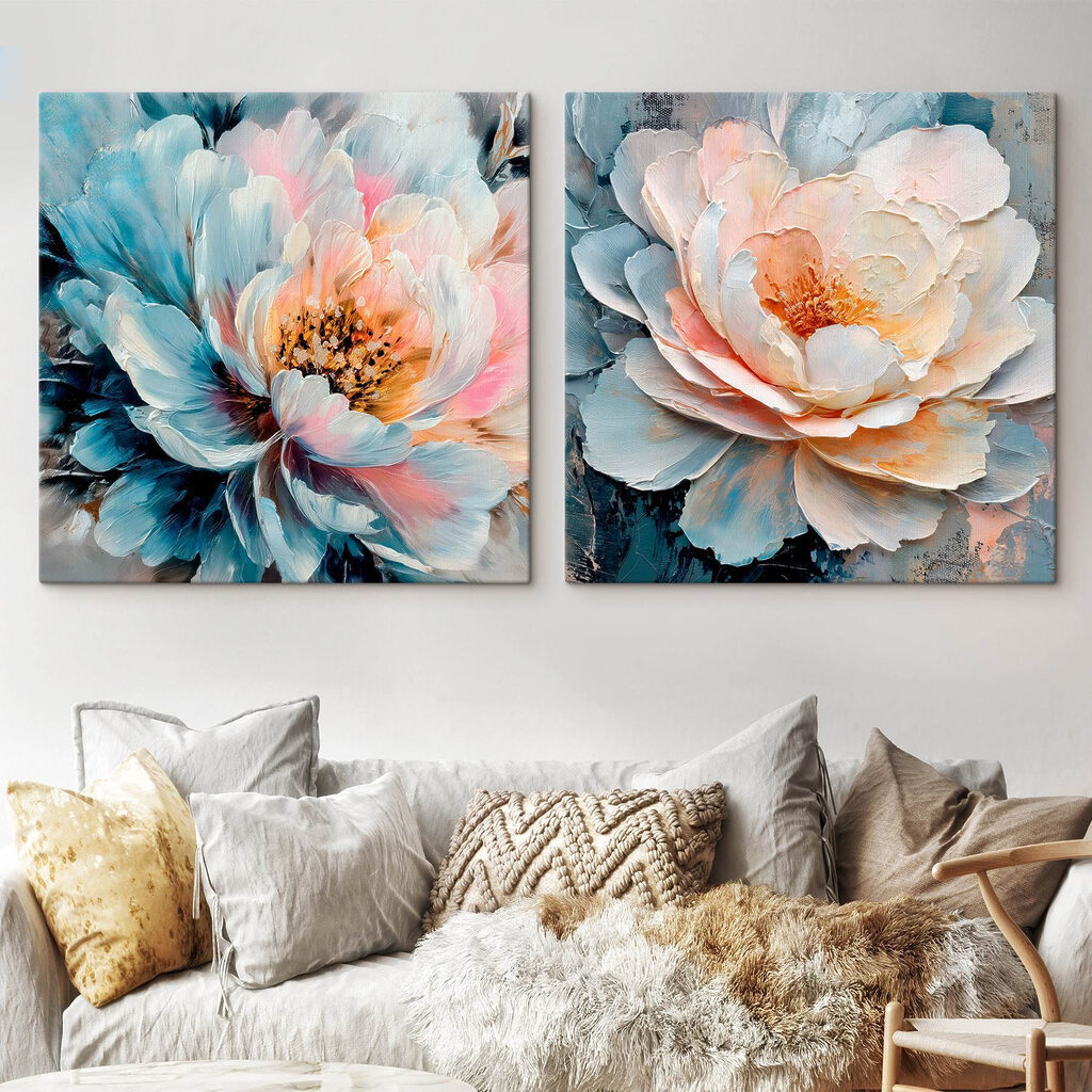 Blumen mit warmen Herzen in einem Interieur