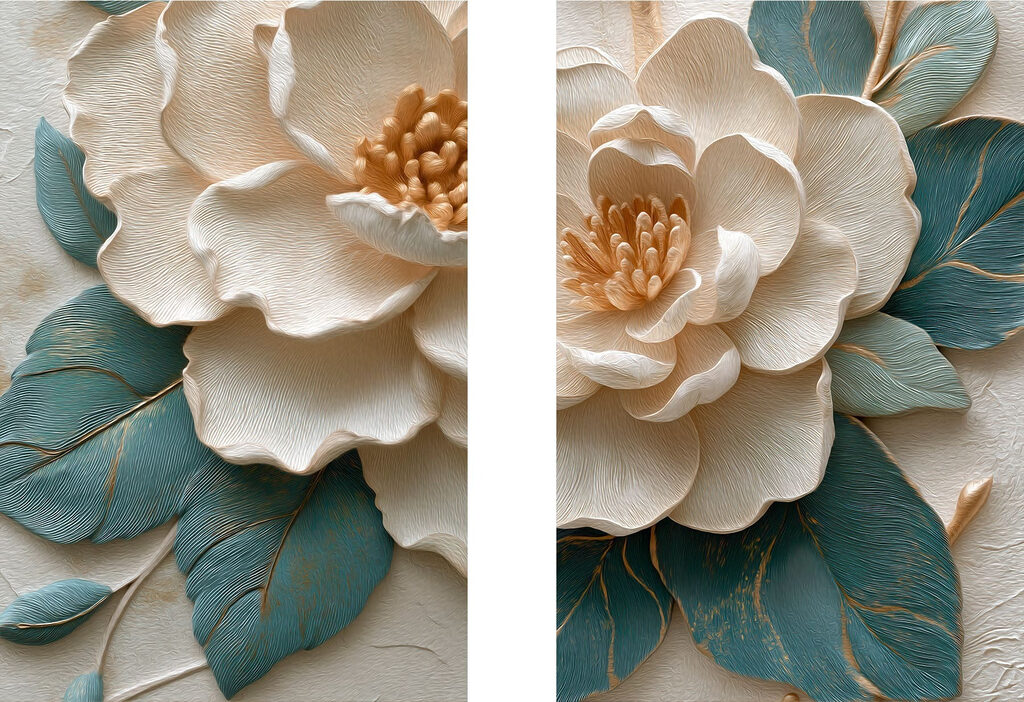 Blüte mit geäderten Blättern — ganzes Design