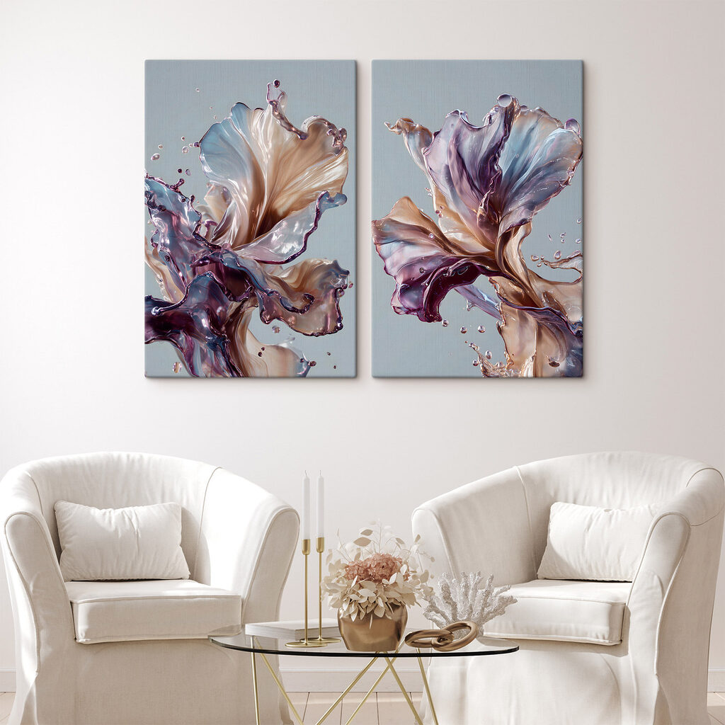Flüssige Blütenblätter in einem Interieur