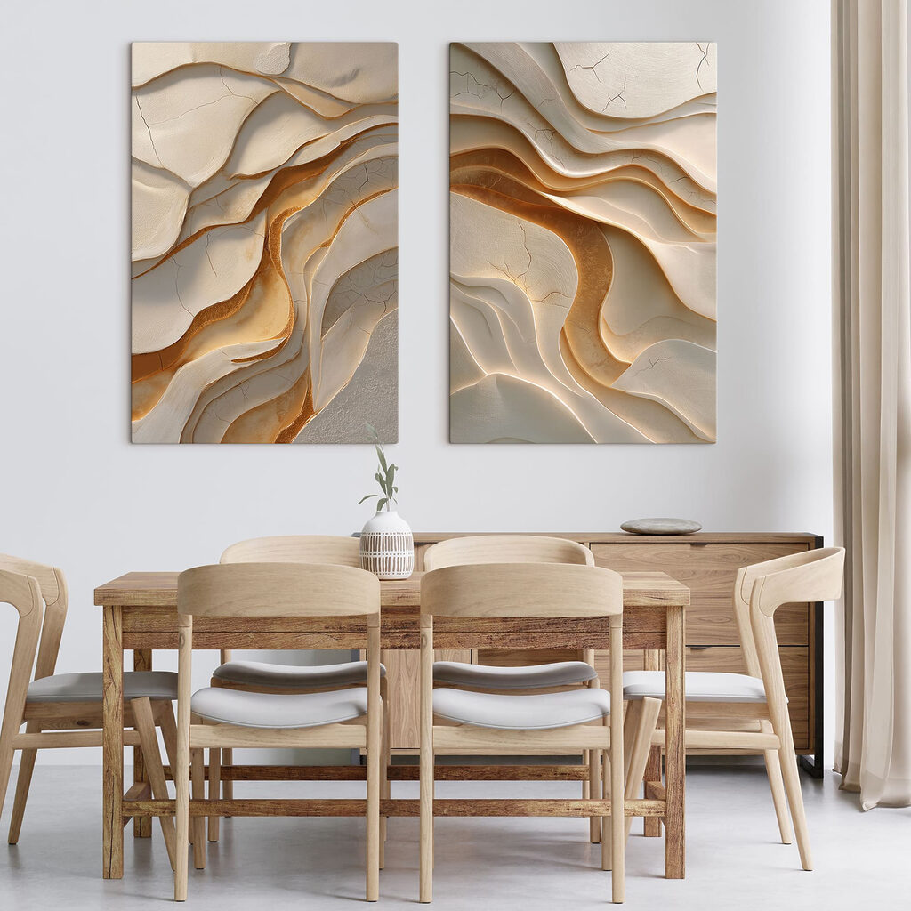 Licht durch wellige Schichten in einem Interieur