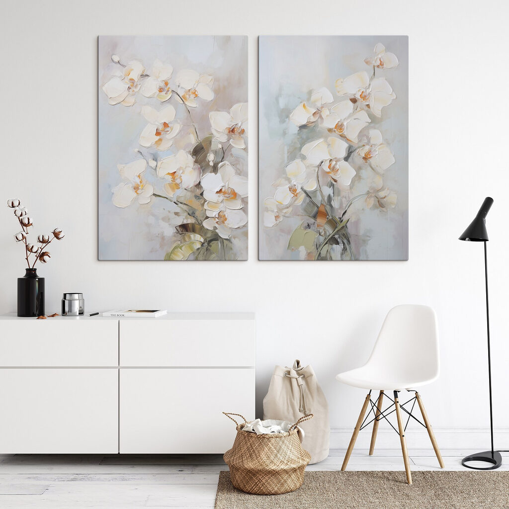 Orchideenzweige auf Grau — Interieur 2