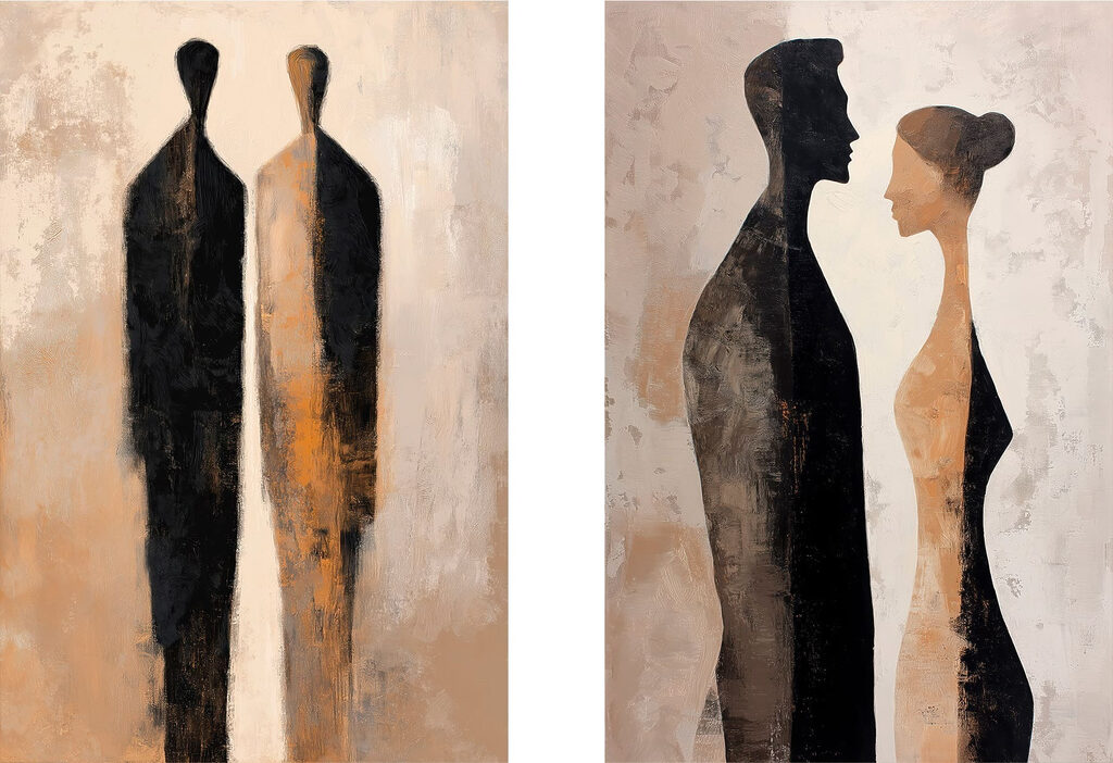 Begegnung in Silhouetten — ganzes Design