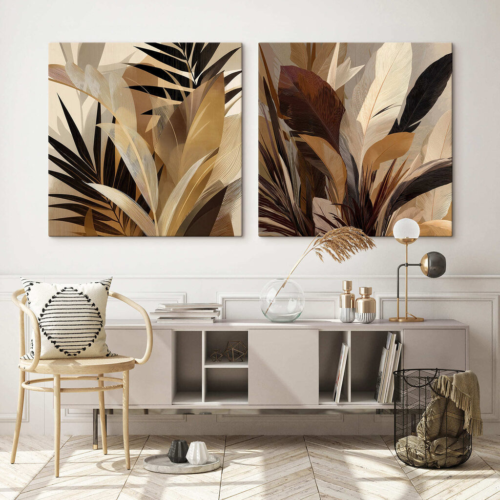 Blätter im Herbstlicht in einem Interieur
