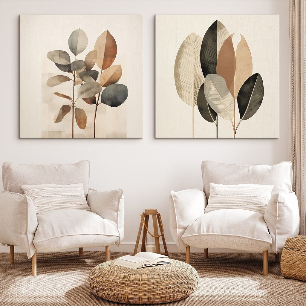 Erdige Blattstudie in einem Interieur