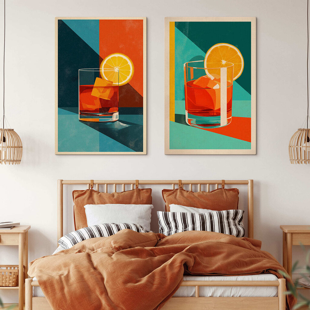 Retro-Drinks mit Eis in einem Interieur