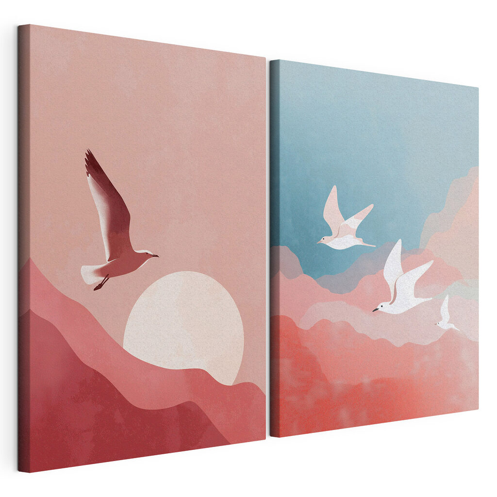 Vögel am rosa Himmel — Produktansicht