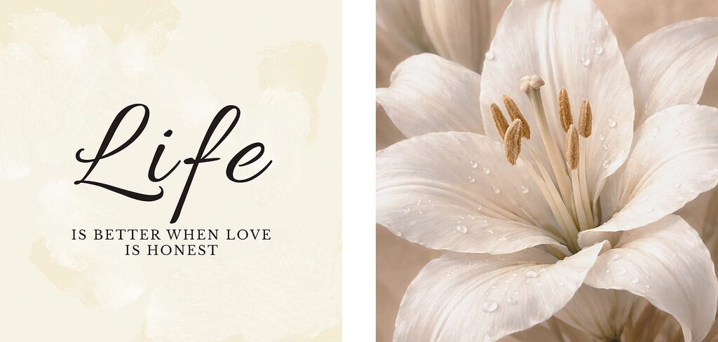 Lilie mit Liebesspruch — ganzes Design