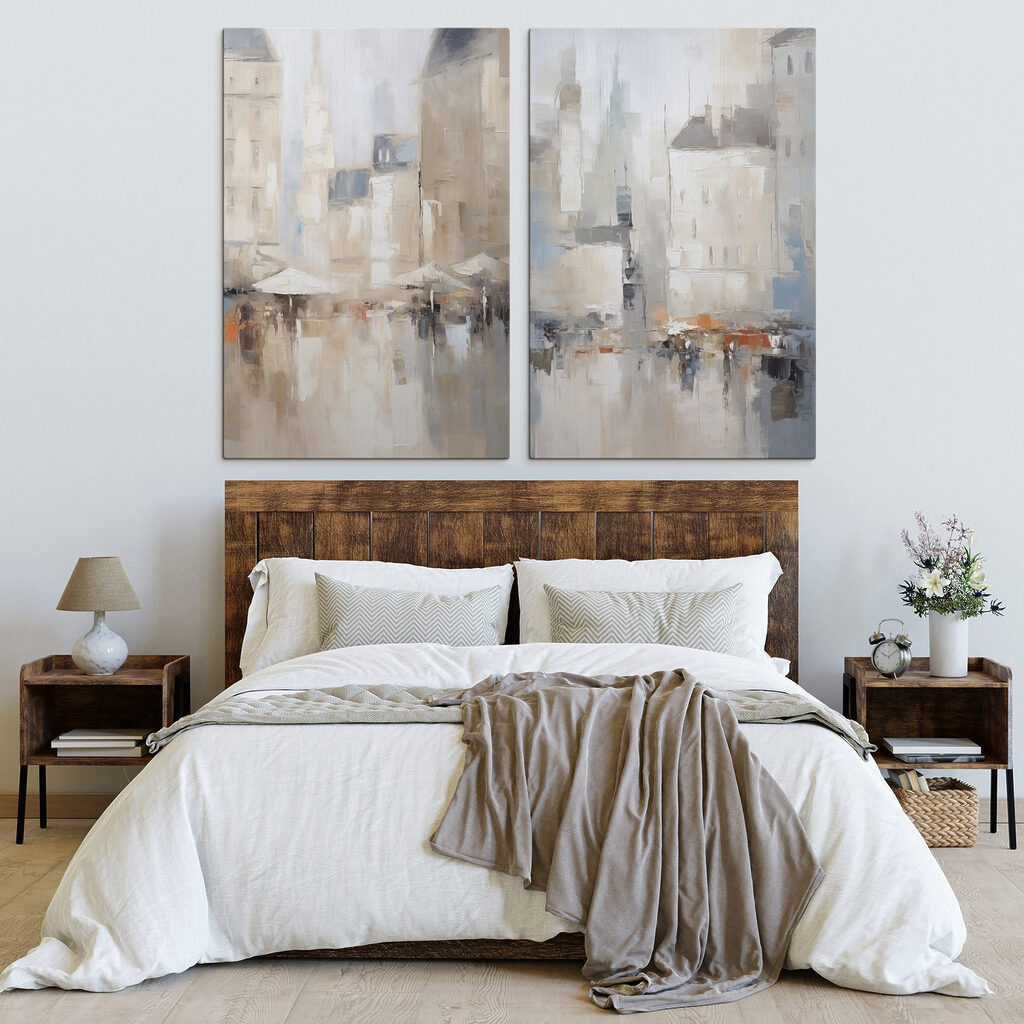 Stadt in der Stille in einem Interieur