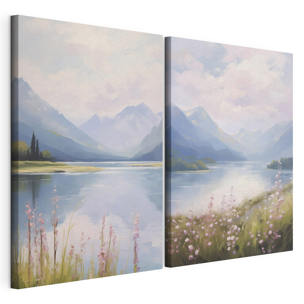 Bergsee mit Wildblumen — Produktansicht
