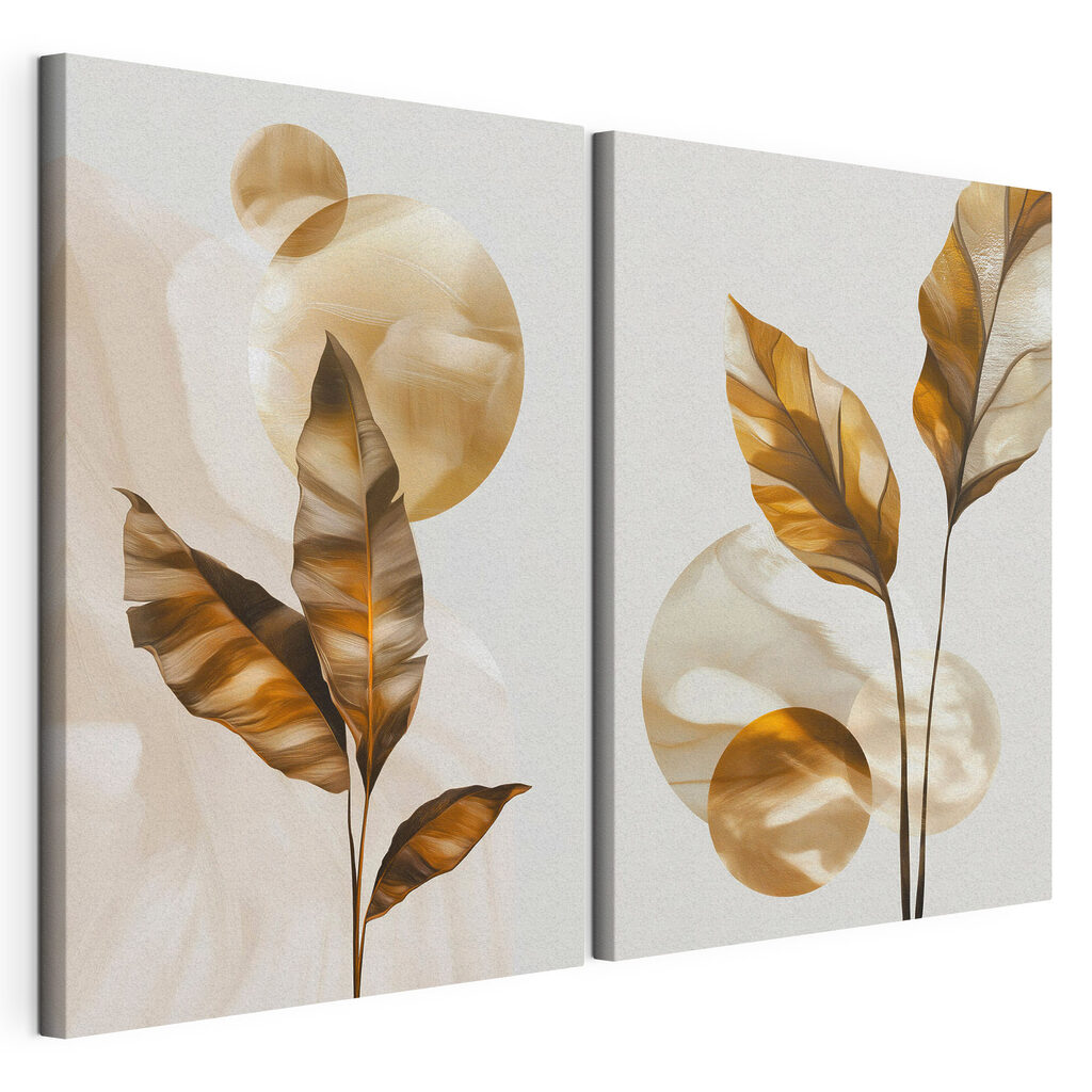 Goldene Blätter und Kreise — Produktansicht