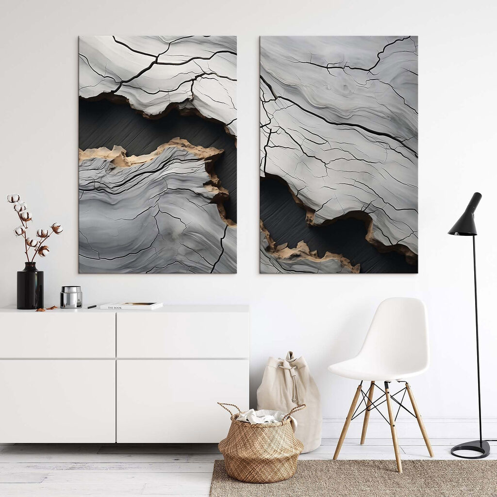 Goldene Adern auf Grau in einem Interieur