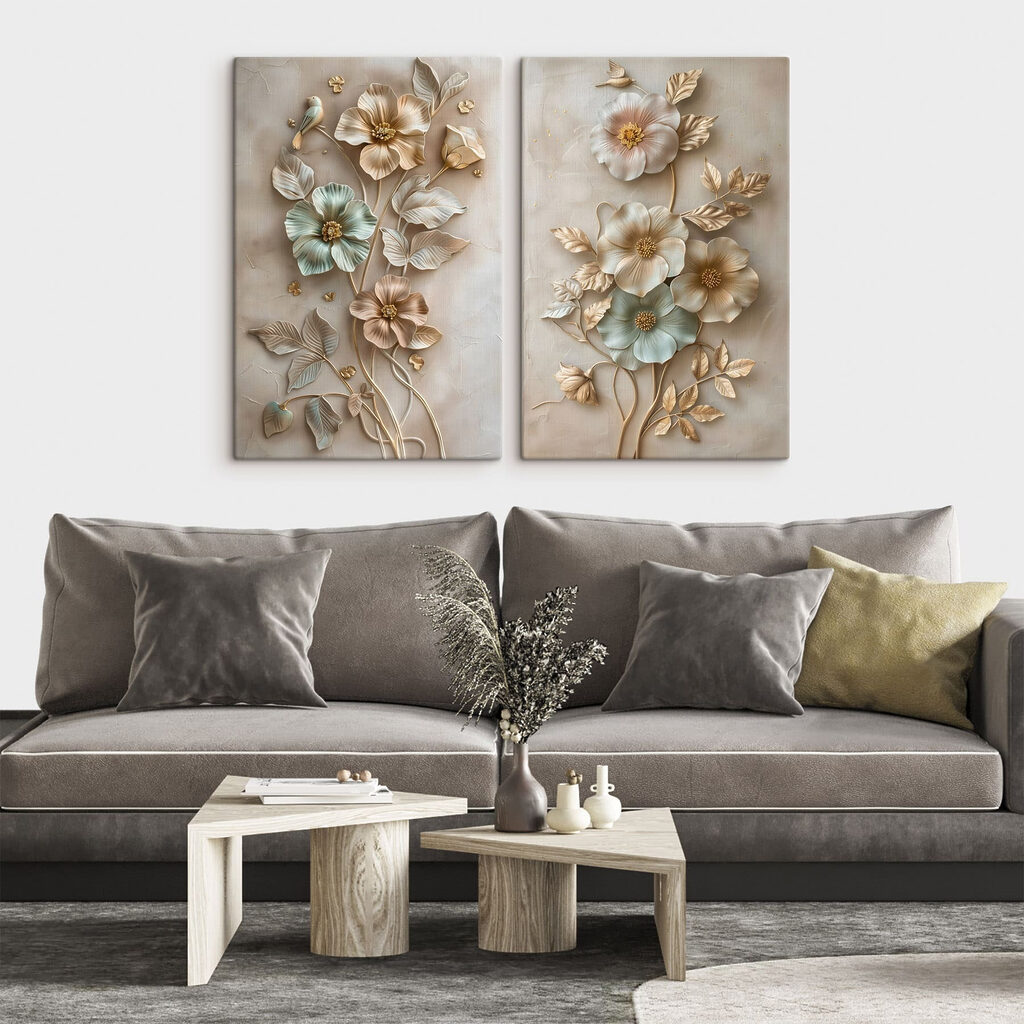 Blumengarten in Schichten in einem Interieur