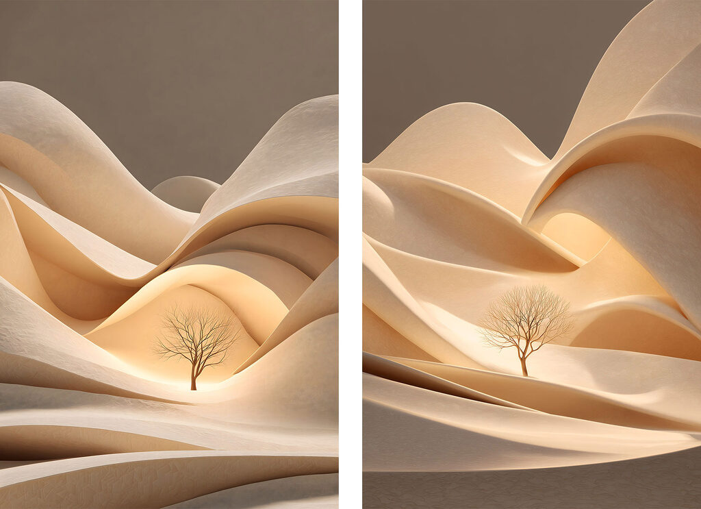 Baum in der Wüste — ganzes Design