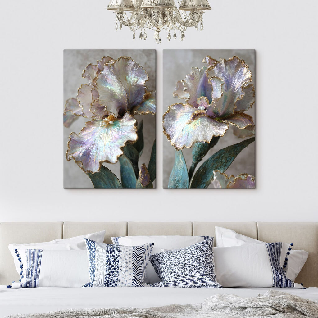 Iris mit sanftem Glanz in einem Interieur