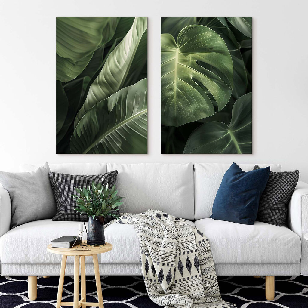 Unter dem tropischen Blätterdach in einem Interieur