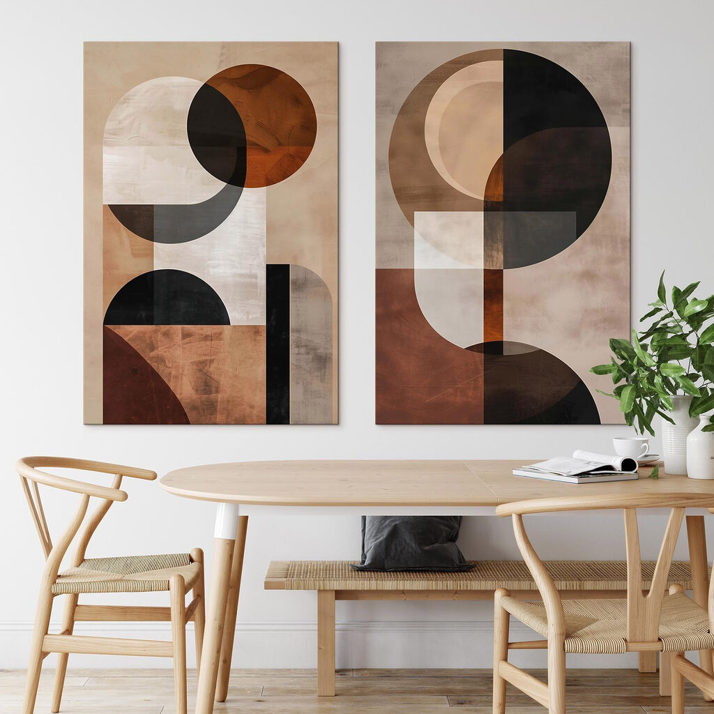 Erdige Kreise im Gleichgewicht in einem Interieur
