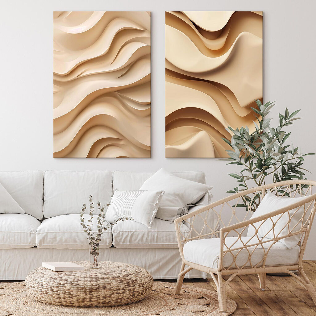 Warme wellige Schichten in einem Interieur