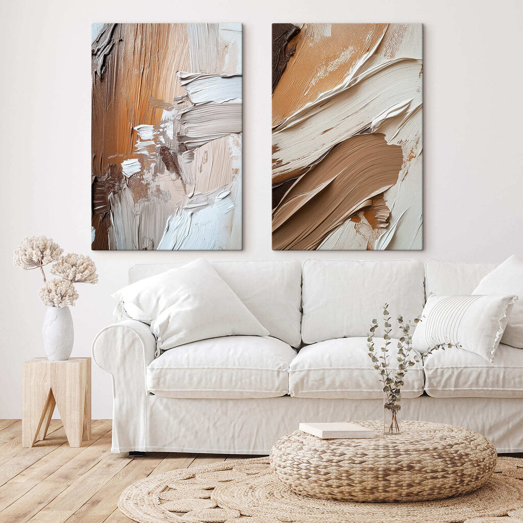 Warme Spachtelstriche in einem Interieur