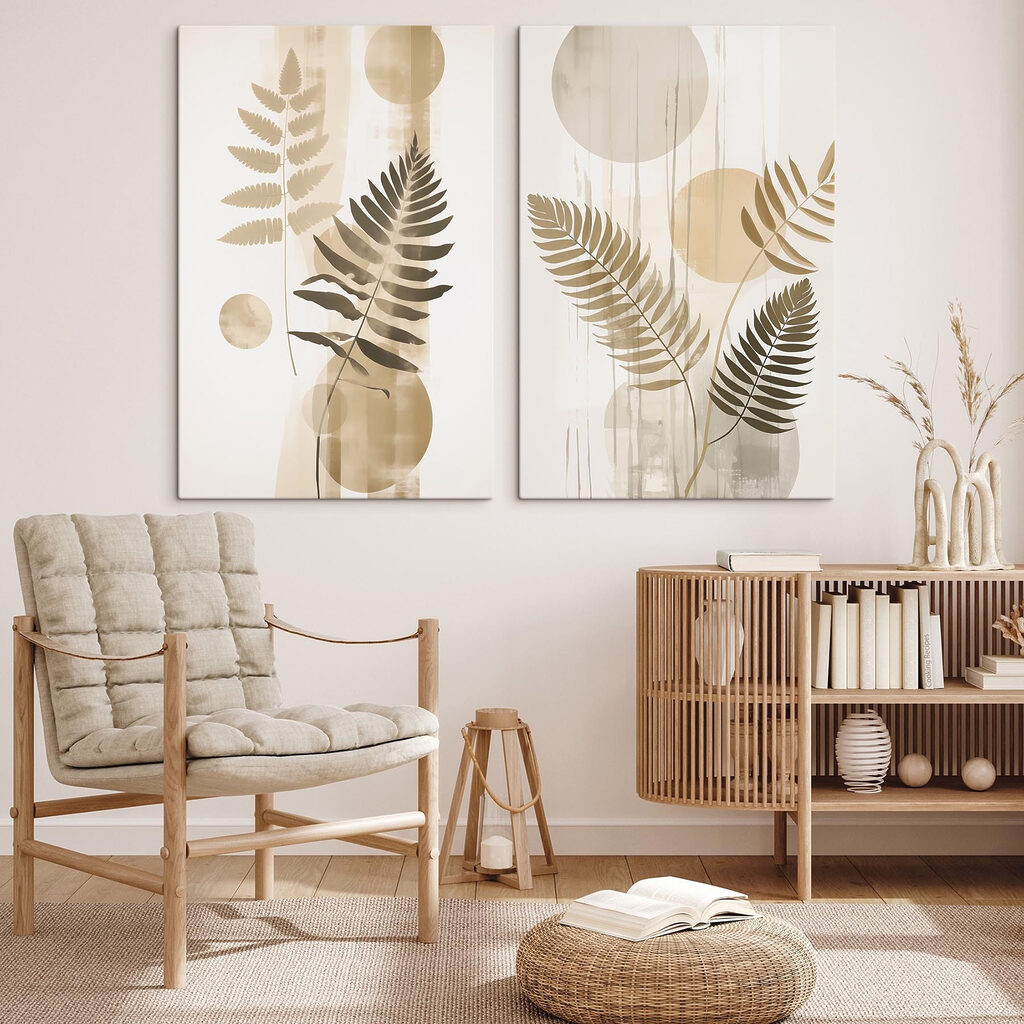 Farne und Kreise in einem Interieur