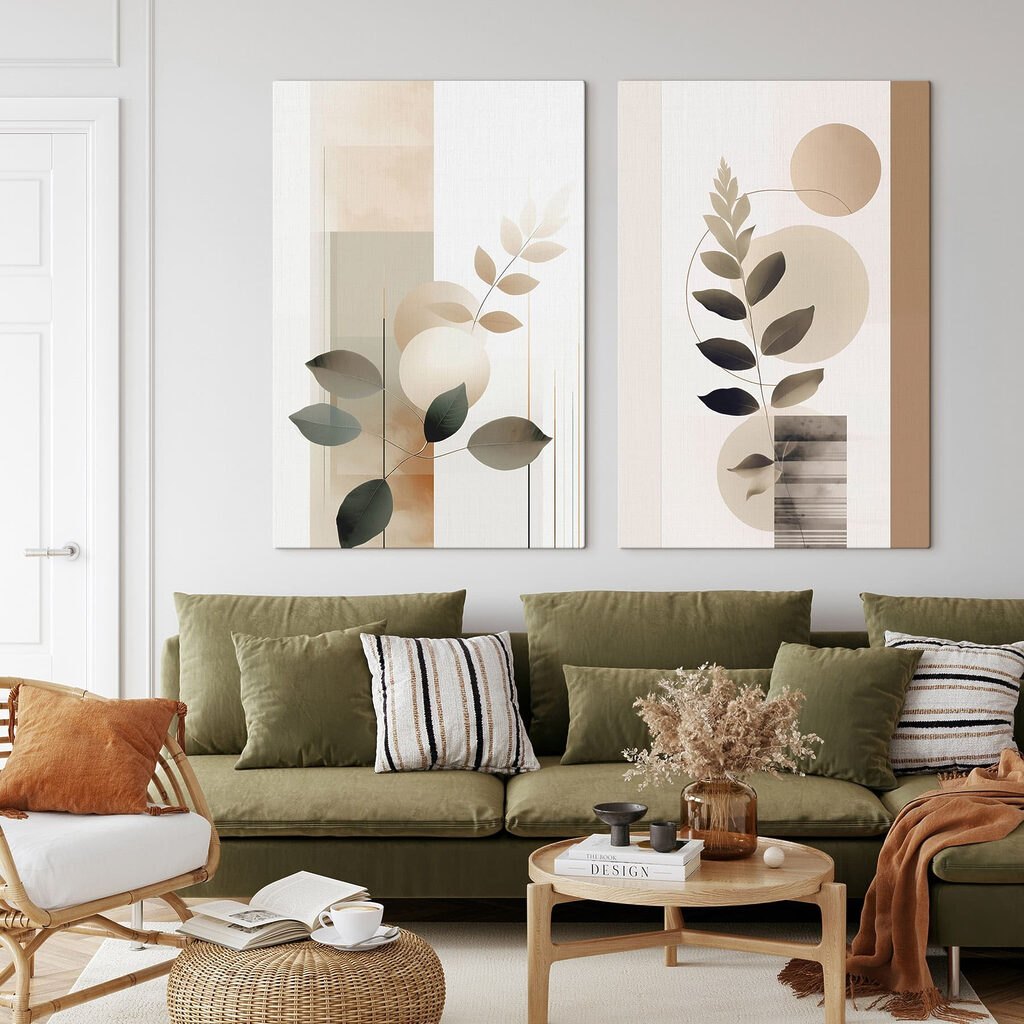 Botanisches Linienspiel in einem Interieur