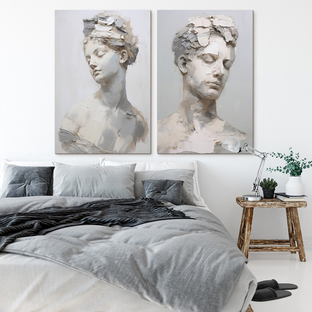 Gesichter wie Skulpturen in einem Interieur