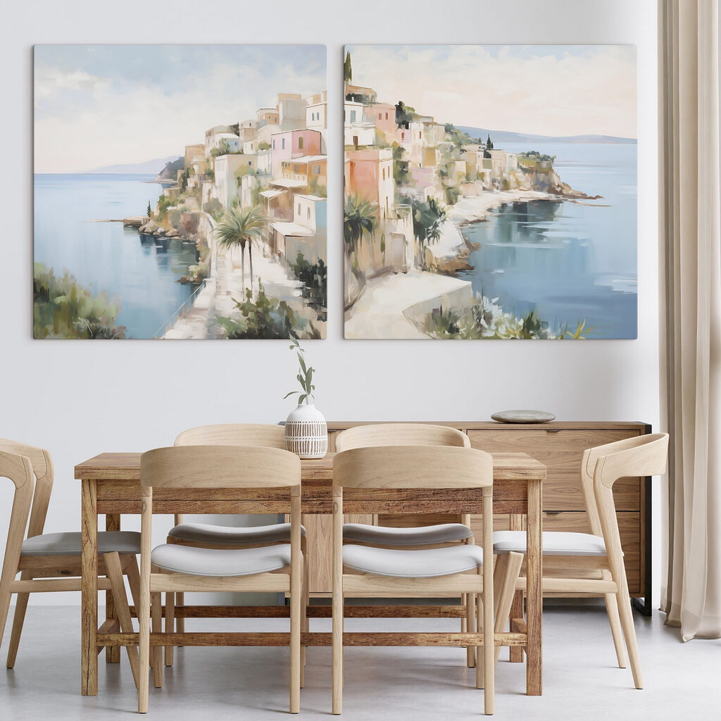 Dorf am Meer in einem Interieur