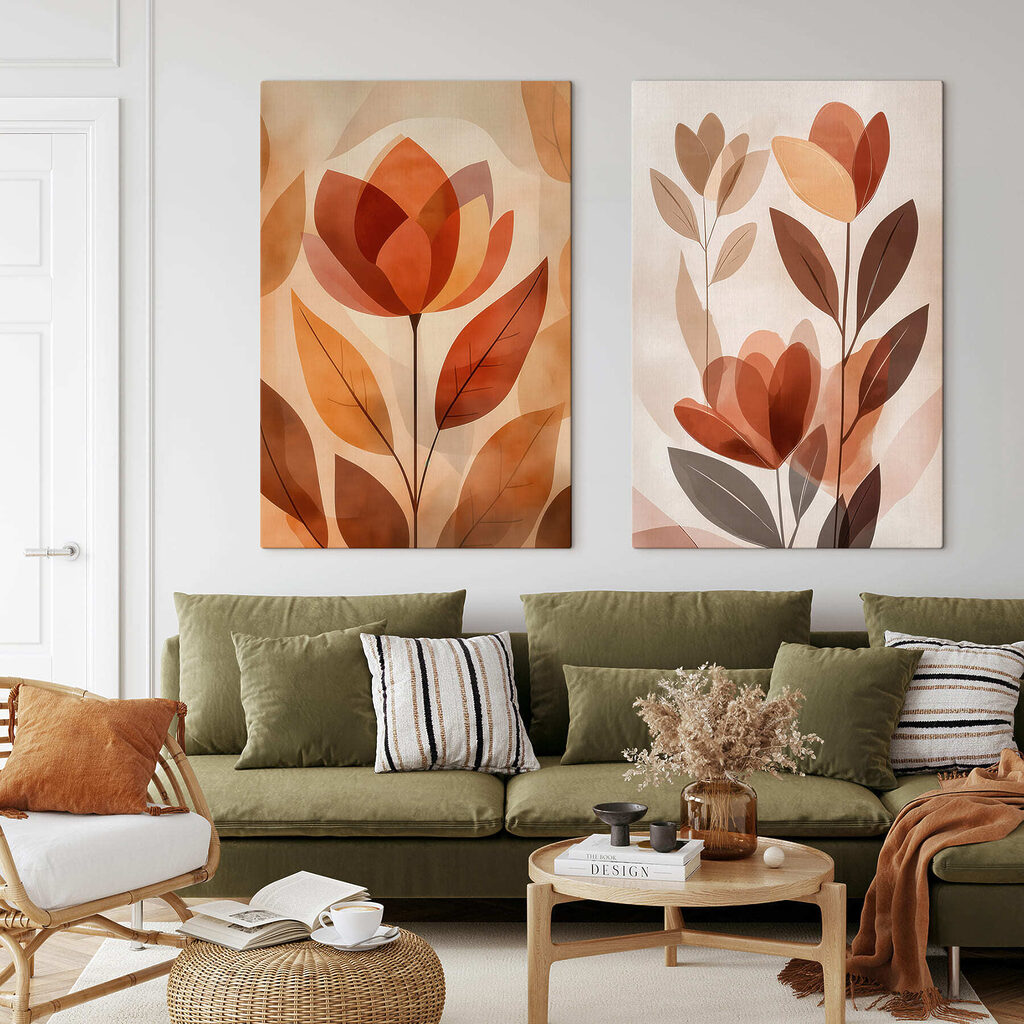 Blüten wie Flammen in einem Interieur