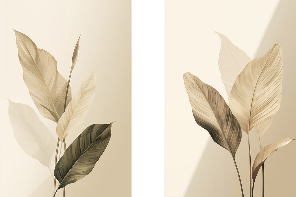 Blätter mit Schattenwurf — ganzes Design