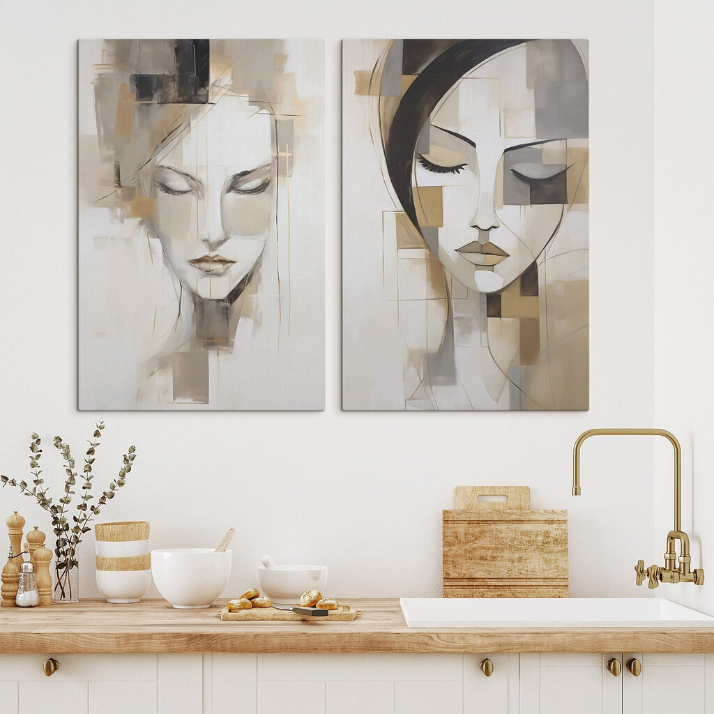 Gesichter mit geschlossenen Augen in einem Interieur