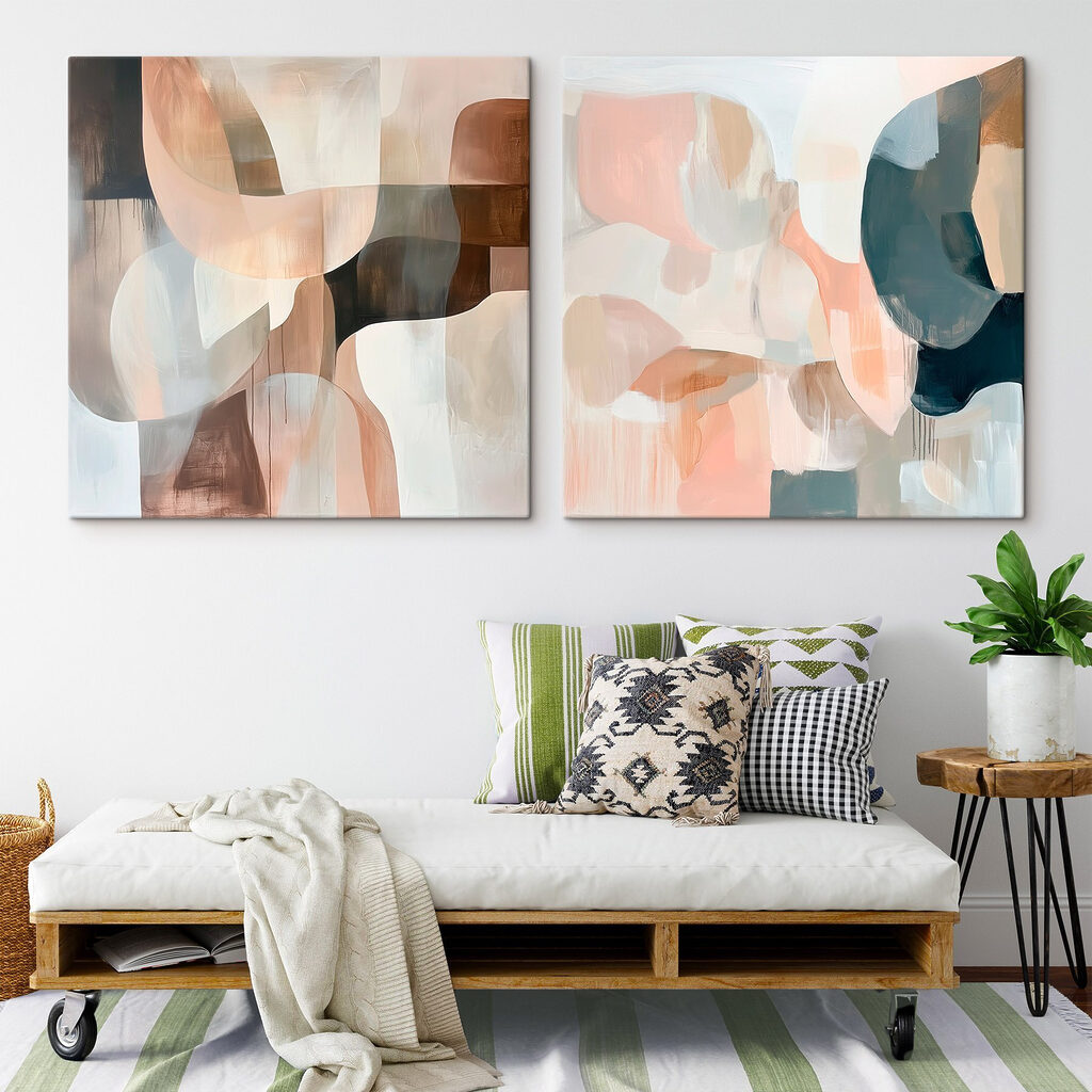 Sanfte Flächen übereinander in einem Interieur