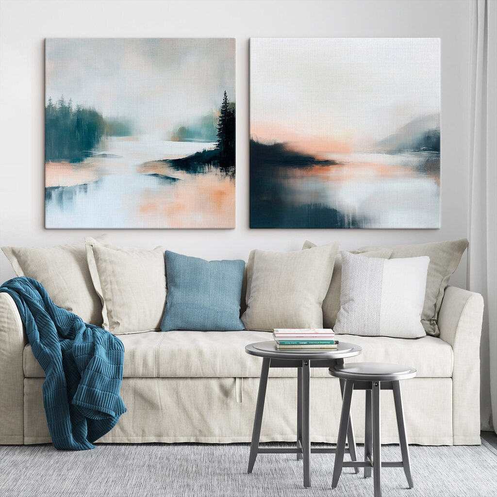 Nebel über dem Waldrand in einem Interieur