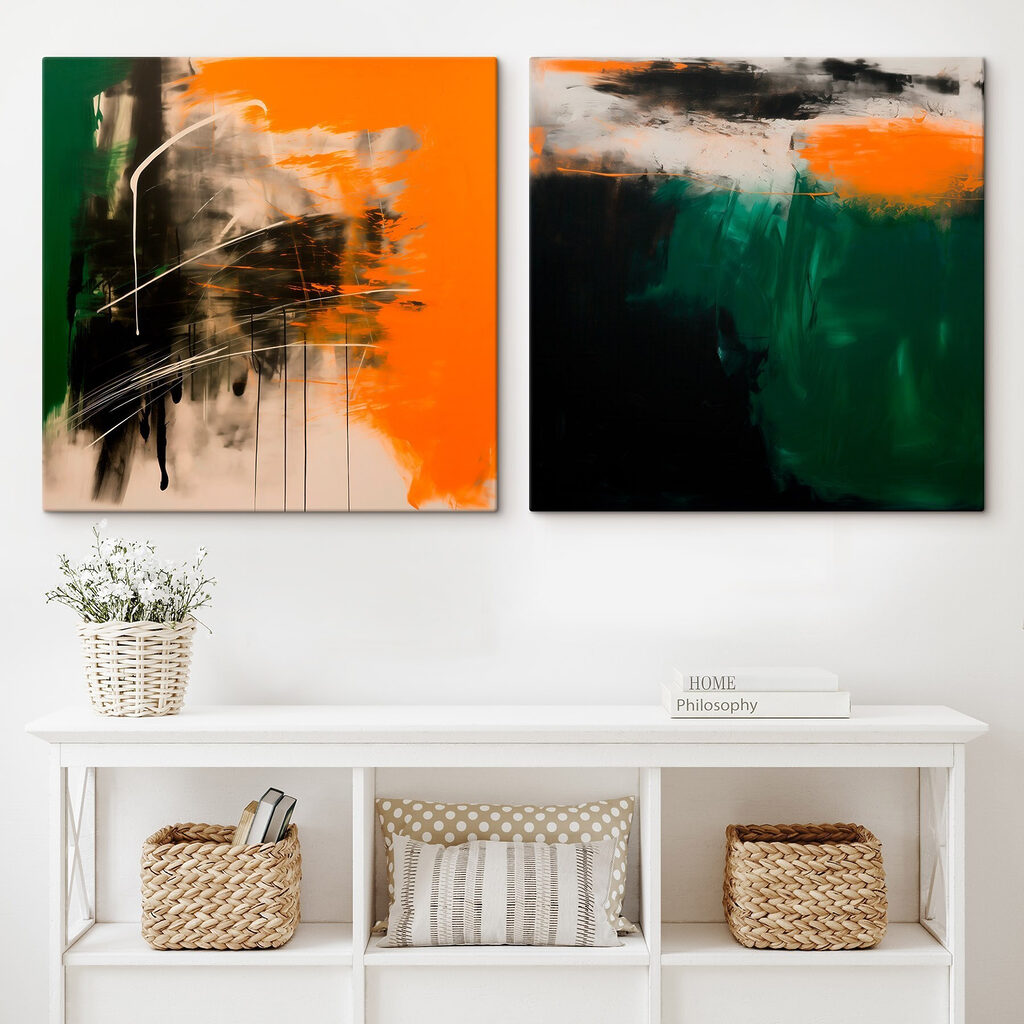 Orange neben tiefen Schatten in einem Interieur