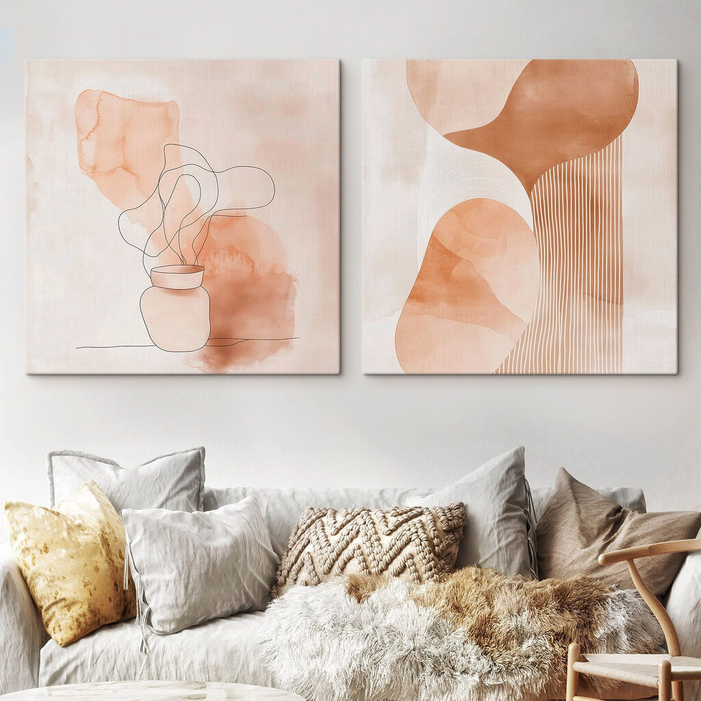 Eine Vase voller Linien in einem Interieur