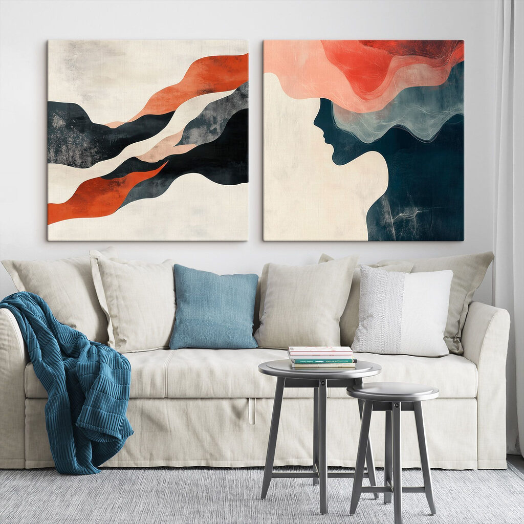 Gedanken in Wellen in einem Interieur
