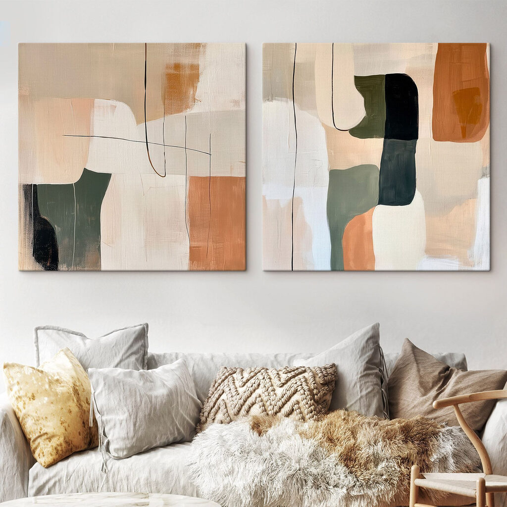 Flächen und dünne Linien in einem Interieur