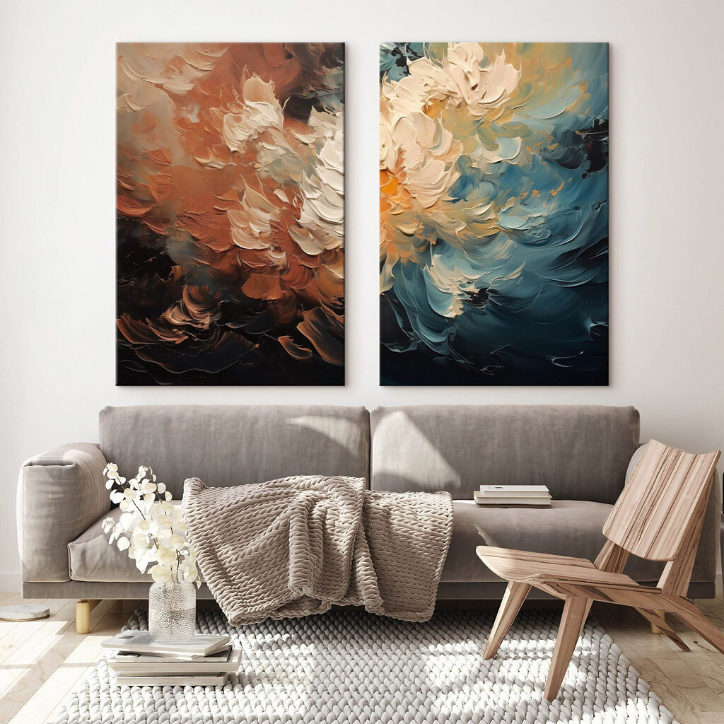 Blütenformen aus dem Schatten in einem Interieur