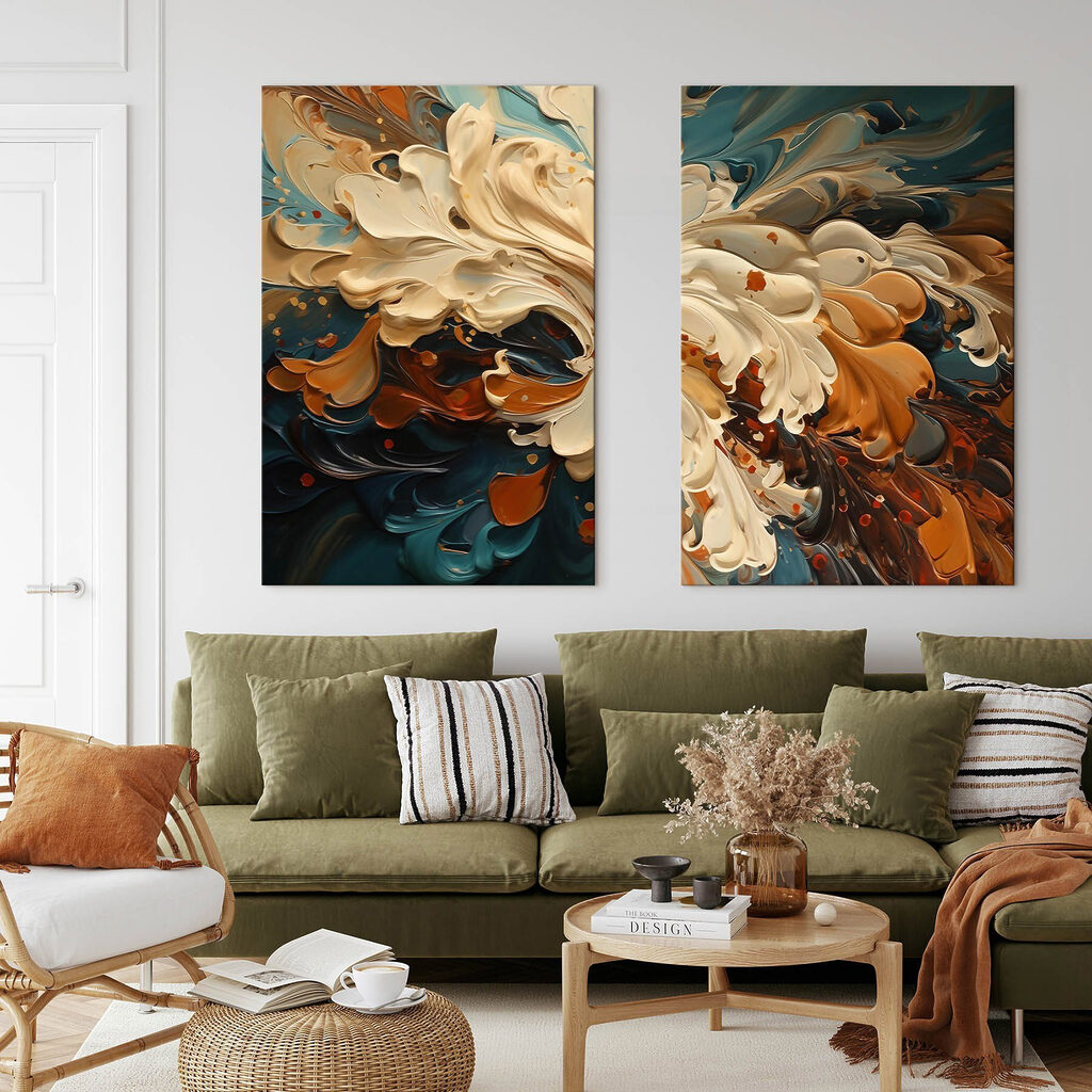 Wirbel mit hellen Spitzen in einem Interieur