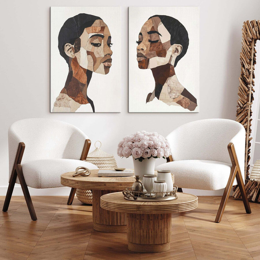 Porträts aus Fragmenten in einem Interieur