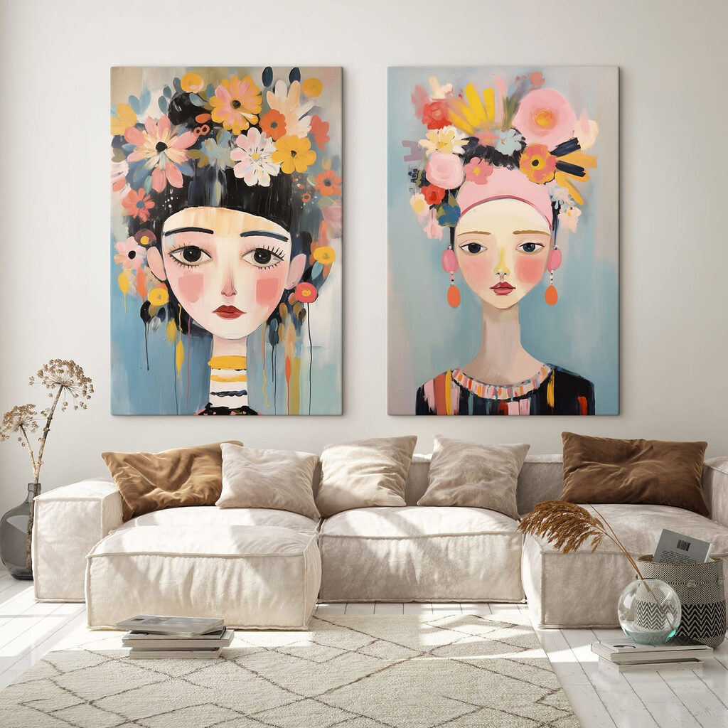 Mädchen mit großen Augen in einem Interieur