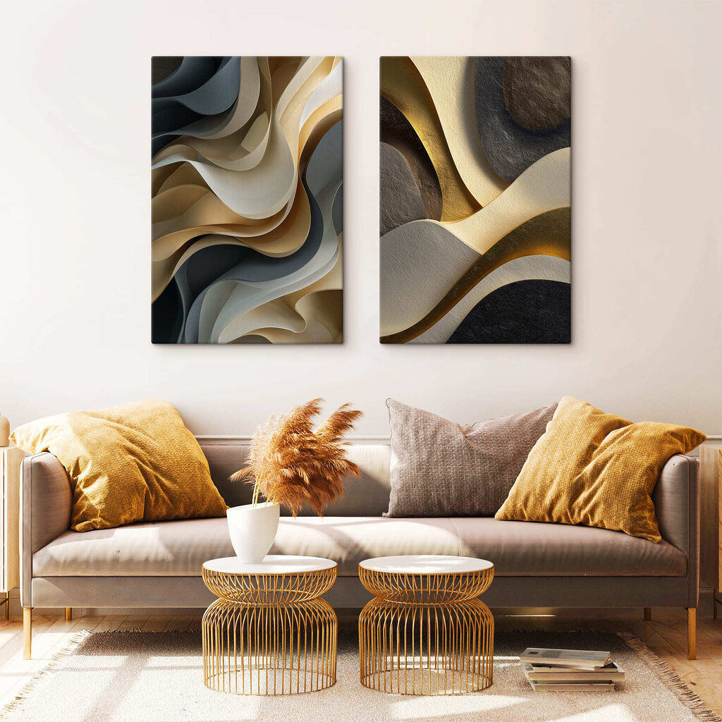 Goldene Bögen im Schatten in einem Interieur