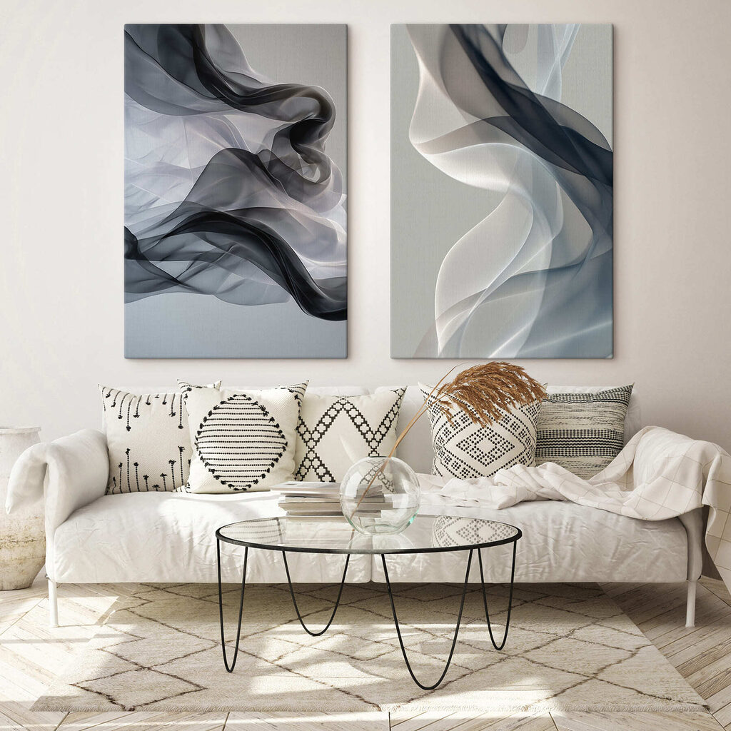 Ein Schleier aus Linien in einem Interieur