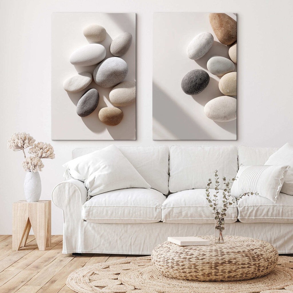 Kiesel in der Sonne in einem Interieur