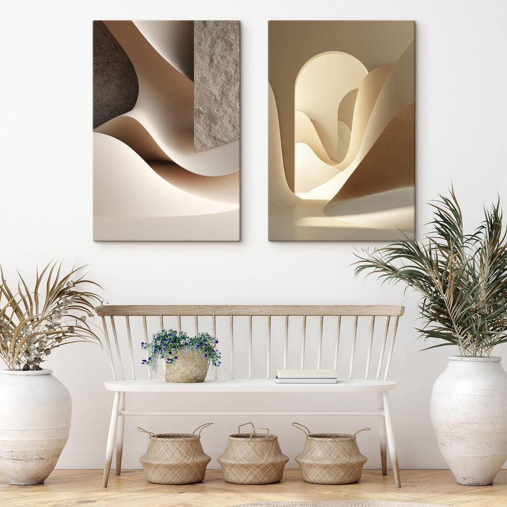 Licht durch geschwungene Formen in einem Interieur