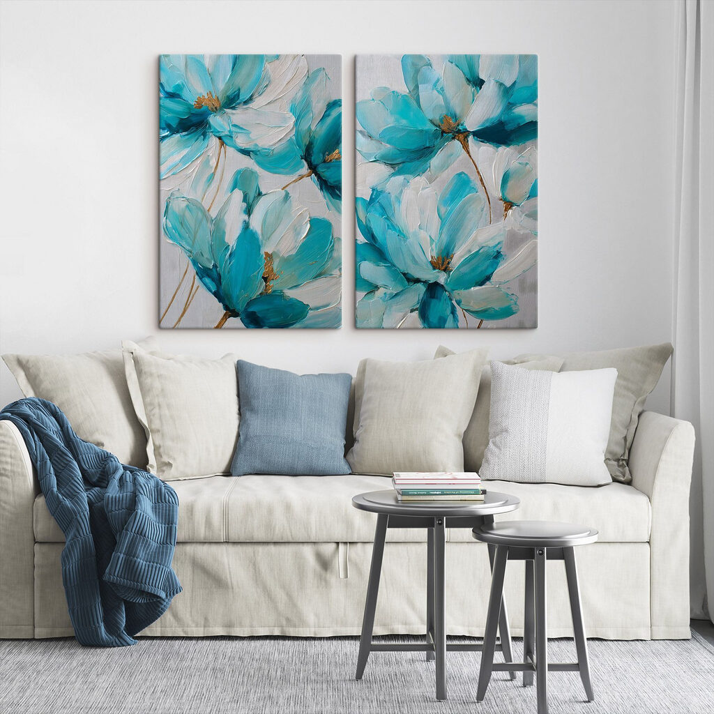 Lebendige Blüten in Blau — Interieur 2